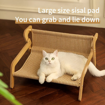 Cat Scratcher Hammock Linen Lounge Chair