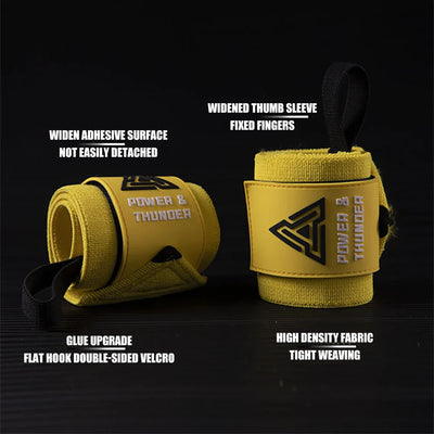 Premium Wrist Support Wristbands 1 Pair Yellow