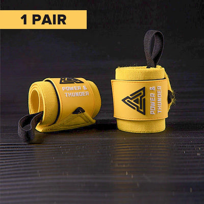 Premium Wrist Support Wristbands 1 Pair Yellow