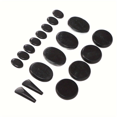 18pcs Heated Basalt Massage Stones with Warmer Box(Black)
