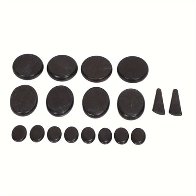 18pcs Heated Basalt Massage Stones with Warmer Box(Black)