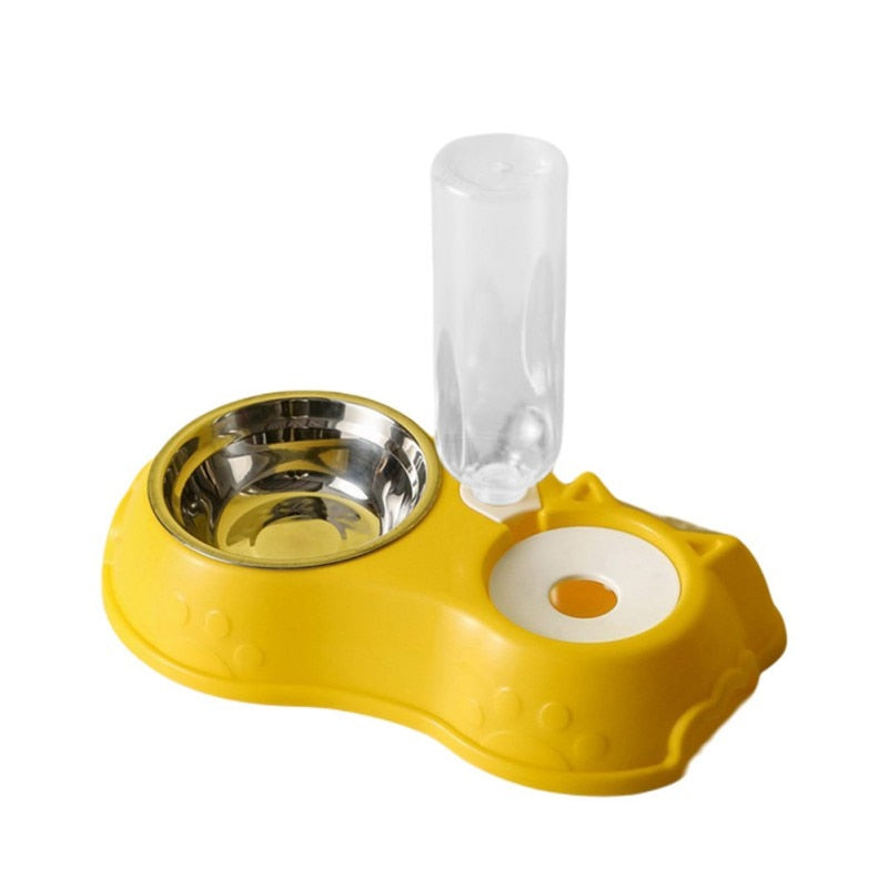 3-in-1 Pet Feeder: 500ML Water Bottle, Stainless Steel Food & Water Bowls for Dogs & Cats