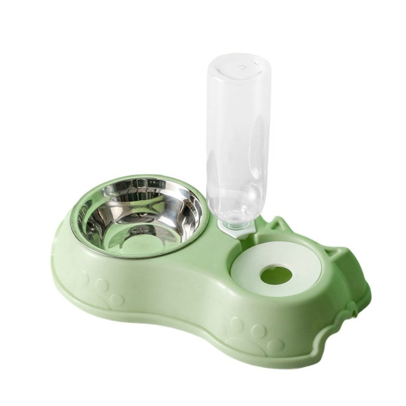 3-in-1 Pet Feeder: 500ML Water Bottle, Stainless Steel Food & Water Bowls for Dogs & Cats
