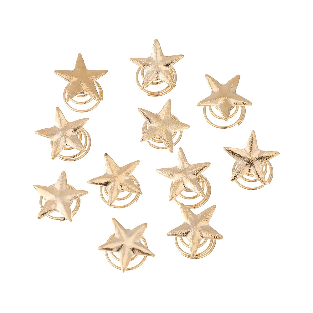 Molans 12Pcs Gold Star Hair Accessories Spiral Hair Pins Wedding Stars Hair Clips Bridal Headpieces Loc Dreadlock Accessories